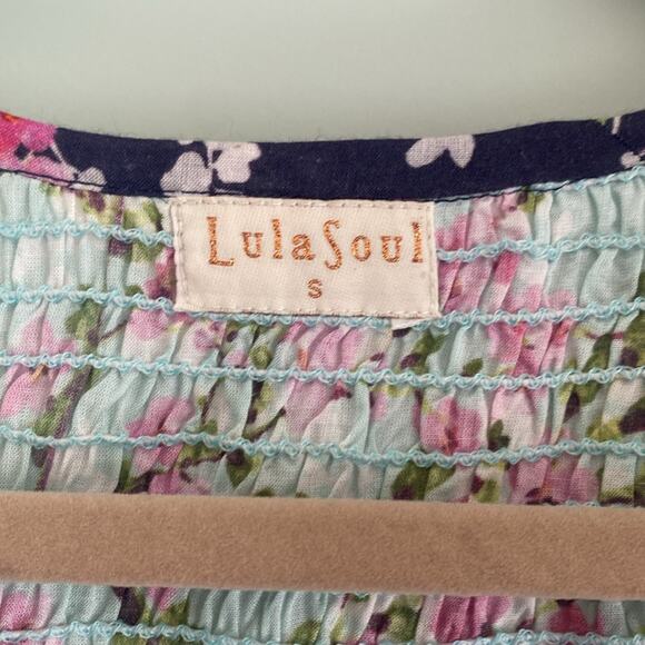 Lula Soul Sundance Pink Blossom Floral Tunic Top Sz S - Picture 5 of 10